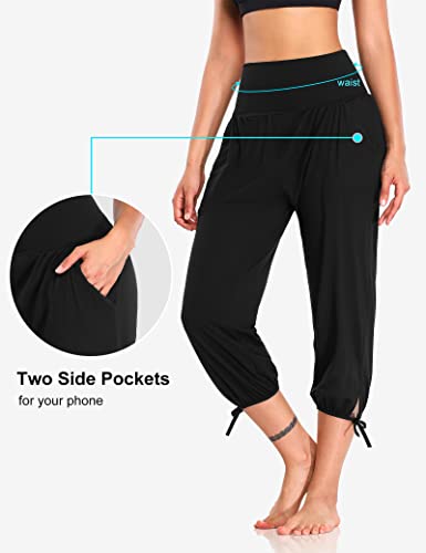 Dibaolong Womens Yoga Pants Capri Loose Workout Sweatpants Comfy Lounge Joggers With Pockets Black Xl #TOP3