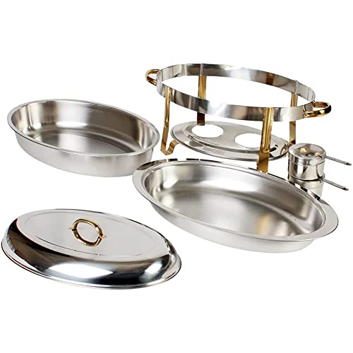 hyywmgx Ovaler Chafing Dish, 6 Quart Chafing Dish Buffetwärmer-Set mit Speisepfanne, Wasserpfanne, Rahmen, Deckel und… – Bild 6