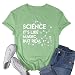 VQD Womens Science Teacher Shirts Scientist Teach Tshirt Teaching Life Science Lover Tee Tops Green