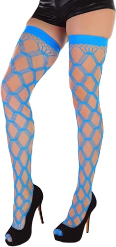 Image of ToBeInStyle Women's Multi-Strand Large Diamond Fence Net Thigh High Stockings
