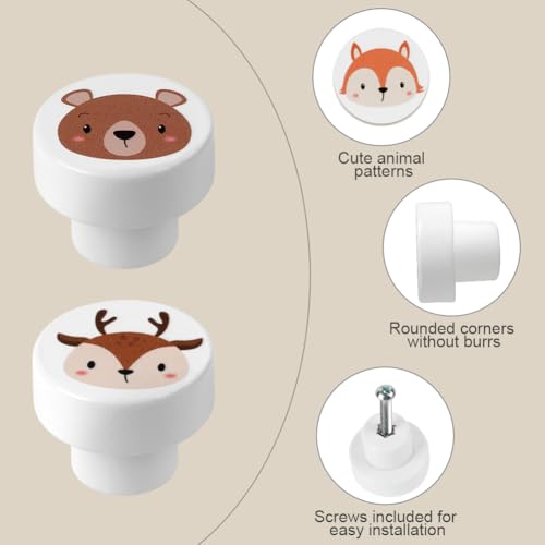 Aolso Wooden Cabinet Knobs, 6PCS Round Furniture Pull Handle - Image 4