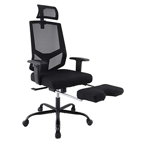 Office Chair Mesh Executive Chair Adjustable Armrest/Headrest Rotating Chair with Footrest Lounge Chair