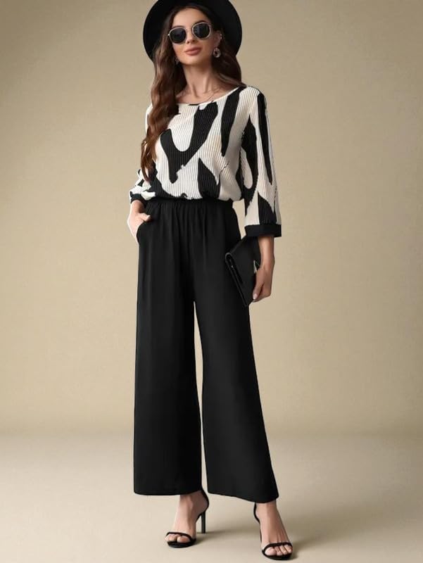 eshami Women Casual Printed Shirt and Wide Leg Pants Co-Ord Set Modern Fit Trendy Style @_Parent-picture-13