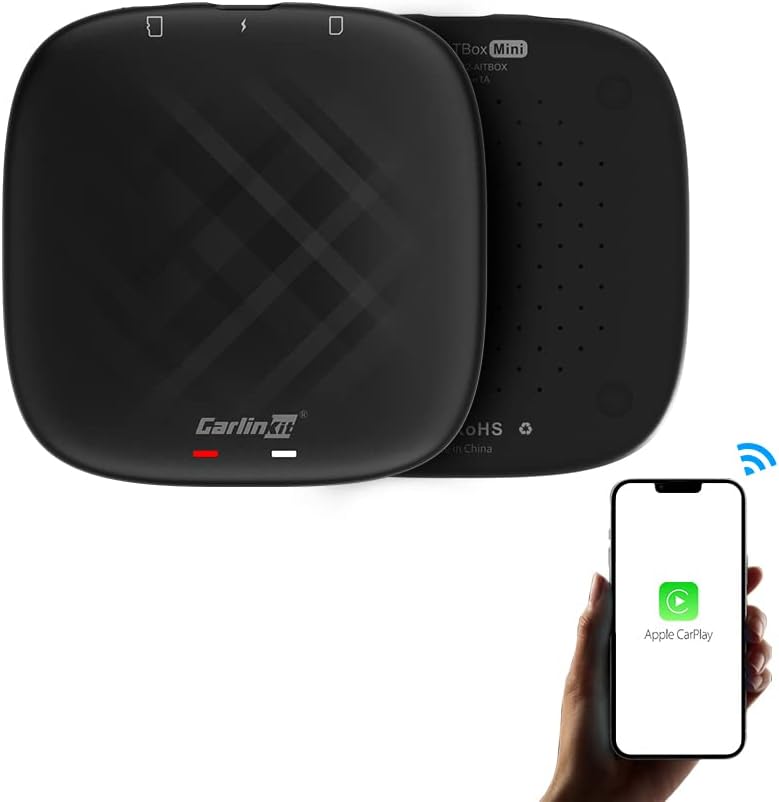 Carlinkit CarPlay AI Box Mini, Android 11.0, Wireless CarPlay & Android Auto, Bluetooth 4.2 & 5.0, Black