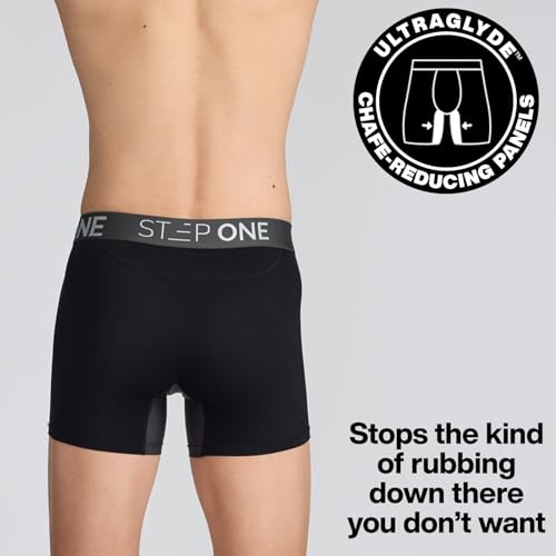 STEP ONE Mens Underwear Trunk Briefs, 3 Pairs, Viscose from Bamboo Underwear, Moisture Wicking 3D Pouch + No Ride Up Trunks4