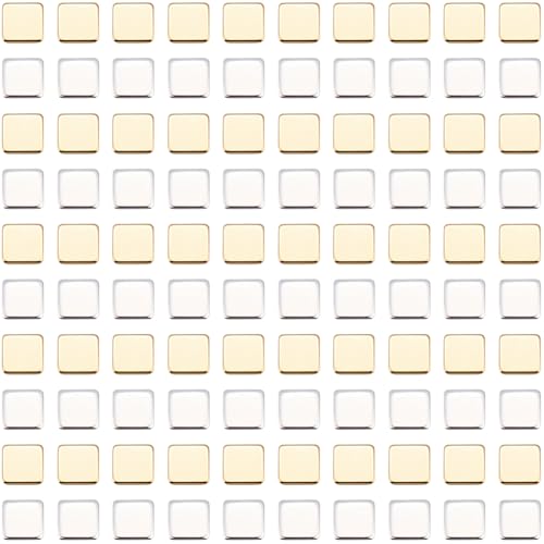 Image of Beebeecraft 1 Box 500Pcs 24K Gold & 999 Fine Sterling Silver Plated Brass Solder for Jewelry Making 2 x 2mm Easy Welding Soldering Precut Chips Tiny Square Low Temp for Jewelry Making Repair