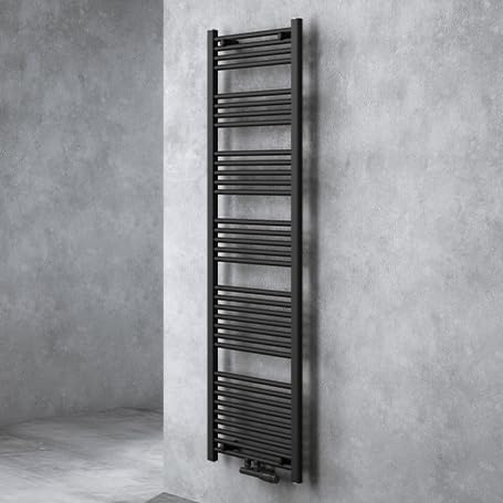 doporro Radiatore da Bagno 100x60cm, Radiatore Piatto Termoarredo da Bagno Riscaldamento Elettrico o da Acqua Calda RHE Portasciugamani in Acciaio, Antracite