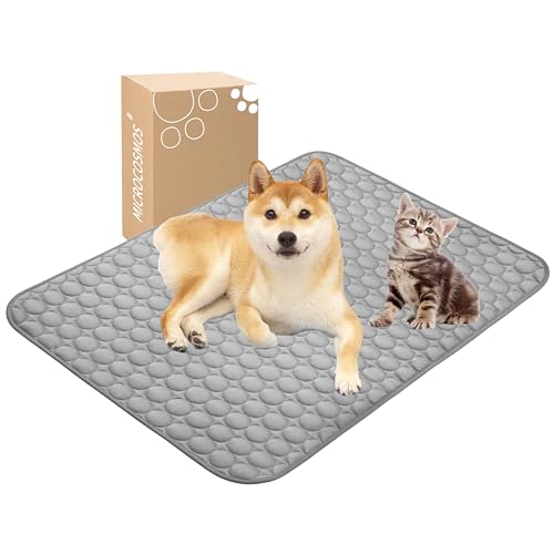 MICROCOSMOS Summer Cooling Mat & Sleeping Pad- Water Absorption Top, Easy Carry, EZ Clean, Materials Safe. Keep Cooling for Pets, Kids and Adults.(Dark Grey, 40" x 28")