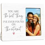 LUERHUI Couple Gifts Picture Frame for Girlfriend Boyfriend, You're the Best Thing I've Found on the Internet Wooden Picture Frames