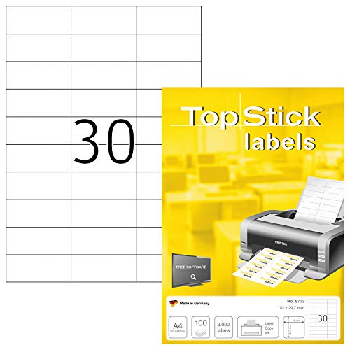TopStick 8703 Universal Etiketten Adressaufkleber, 3000 Stück