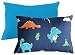 Toddler Pillowcase 2 Pack Set 100% Cotton 200 Thread Count Fits 13x18 and 14x19 Toddler Pillows by Dreamtown Kids (Dinosaur Blue)