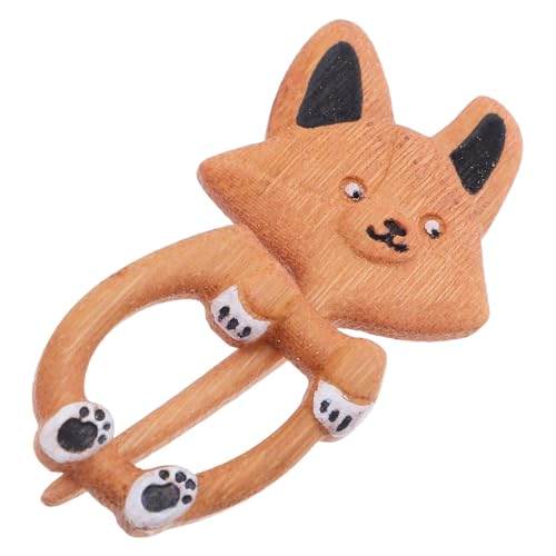 Baluue Broche Animal Bois Sculptée Main Broche pour Foulard Femme Épingle de Revers Mignonne avec Motif Corgi