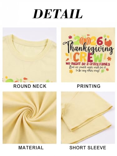 FAYALEQ 2026 Family Thanksgiving Shirts Thanksgiving Crew Matching Shirt - image 7
