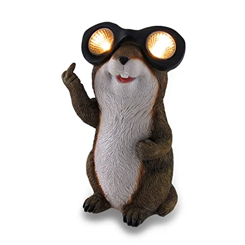 Naughty Groundhog Solar Eyes Solar Led Light Statue #TOP13