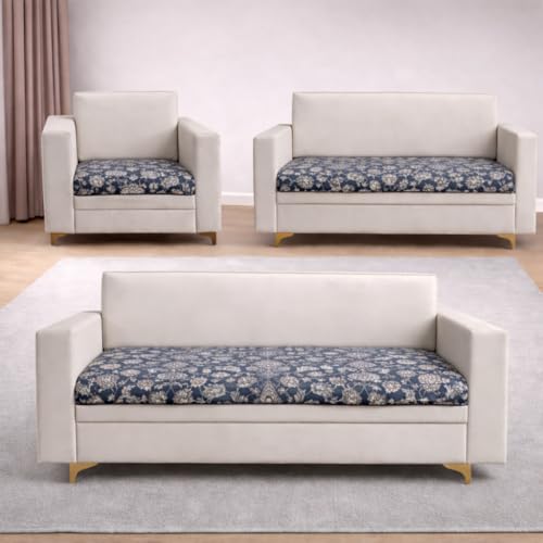 Image of Homerz Premium 6 (3+2+1) Seater Velvet Sofa Panel Cover with Digital Prints | Anti-Slip Backing (Nawab, 6 (3+2+1) Seater)