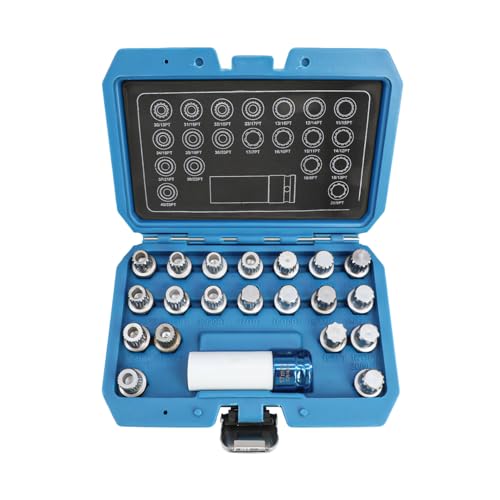Image of DPTOOL 21pcs Anti-Theft Wheel Lock Lug Nut Remover Tool Kit, Compatible with BMW, Industrial Grade Alloy Steel, 1 /4 inch (#11-40), 2.36 inches, 12 Months Limited Warranty