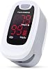 CONTEC CMS50M Oxímetro de Dedo SpO2 y Valor de PR Monitor de Oxígeno en Sangre Pantalla LED con Cordón para Cuello/Muñeca Color Gris Blanco (Gris) 1