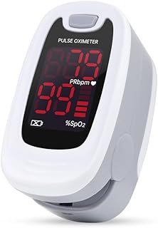 CONTEC CMS50M Fingertip Pulse Oximeter SpO2 and PR Value Blood Oxygen Monitor Neck/Wrist Cord LED Display Gray White color (Gray)
