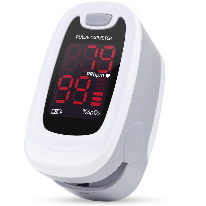 CONTEC CMS50M Fingertip Pulse Oximeter SpO2 and PR Value Blood Oxygen Monitor Neck/Wrist Cord LED...