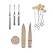 Produktbild HEQIE-YONGP Leder Werkzeuge Multi-Größe Holz Rand Slicker Burnisher Set, Hand Lederrand Skiving Werkzeug, Wolle Daubers Kugel Pinsel Lederfarbe Werkzeug