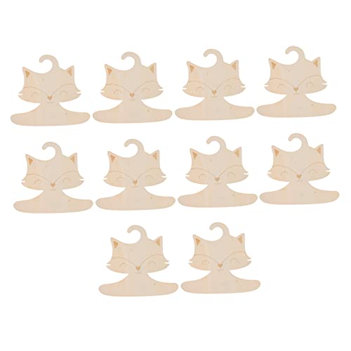 PRETYZOOM 10pcs Wooden Fox Hanger Baby Coat Hangers Wall Hanging Hook Wooden Hangers Wooden Coat Hook Clothes Hanger Tags Hangers for Kids Toddler Children's Room Display Stand