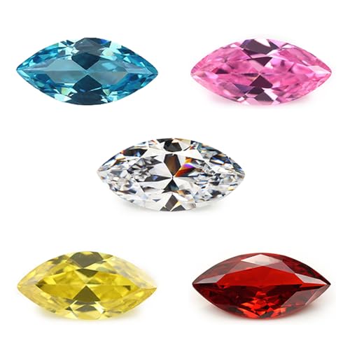 Pierre précieuse synthétique taillée marquise en vrac 5A pour création bijoux en zircone
