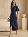 ANRABESS Womens One Shoulder Formal Midi Dresses 2026 Summer Wrap High Slit Beach Wedding Guest Party Cocktail Maxi Dress Navy Blue Large