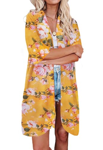 Image of Jayscreate Women's Breezy Summer Boho Kimonos Sheer Beach Cardigan Cover Up