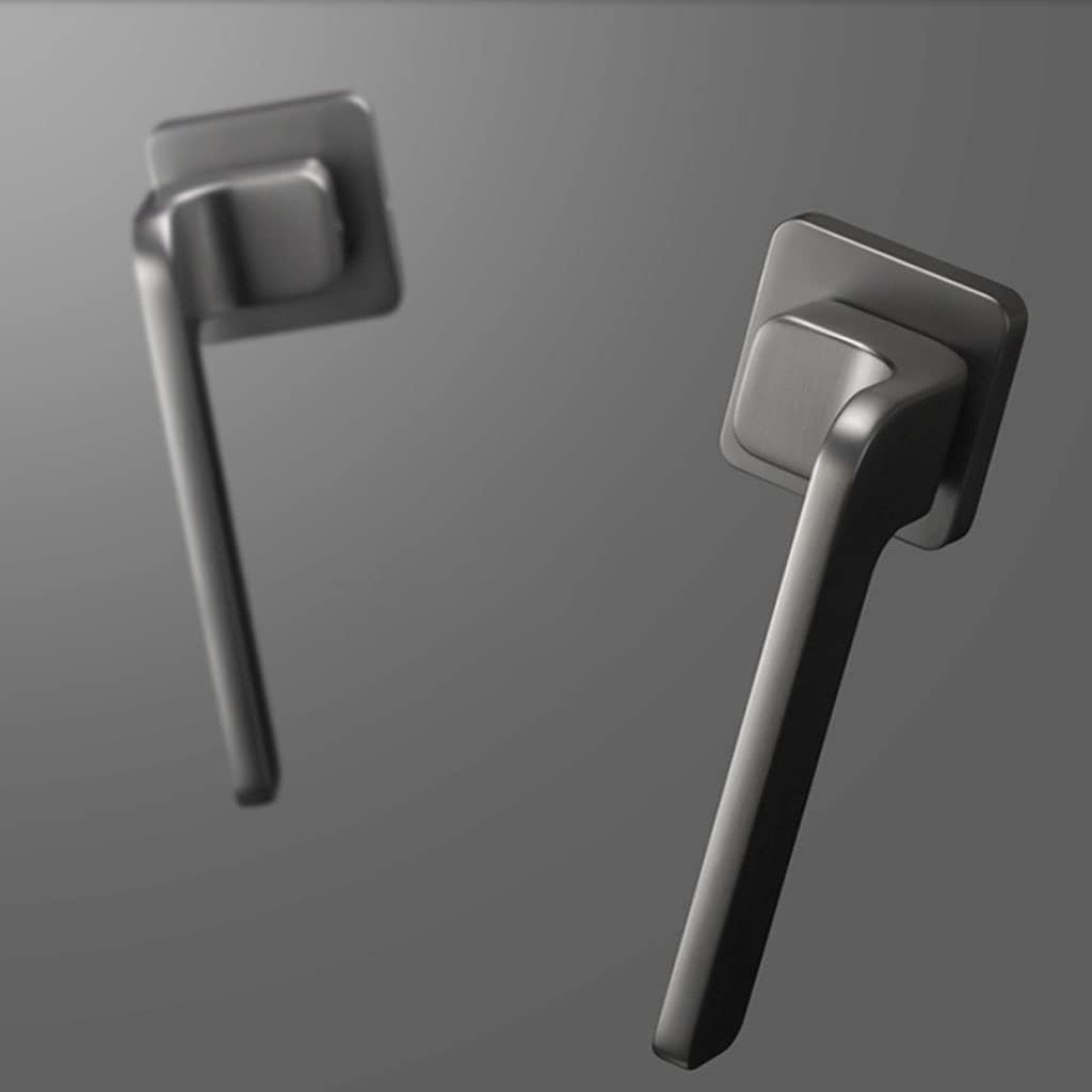 Door Knob Lever Mute Magnetic Door Lock Door Levers Door Handle with Key for Bedroom Or Bathroom Study Indoor Passage Corridor Door Lock with Handle (Color : Gray+Leer Hinge 3 Pack)