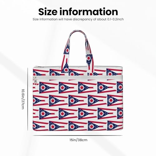 Ohio State Flag Canvas Document Bag Briefcase For Professionals And Executives4
