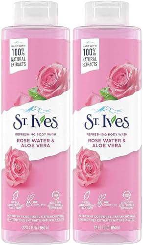 St. Ives Refreshing Body Wash, Rose Water & Aloe Vera, 22 Fluid Ounce (Pack of 2)