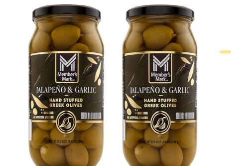 Member Mark Jalapeno and Garlic Stuffed Olives, 20.5 oz.(PACK OF 2)