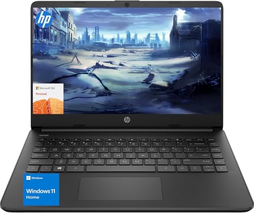 Image of HP Black Ultrabook Laptop with Microsoft Office 365, 128GB SSD, 8GB RAM, Windows11, NoMouse