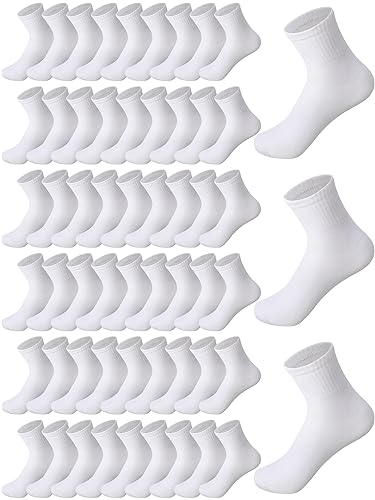 200 Pairs Men's Quarter Ankle Socks Bulk, Moisture Wicking Unisex Cotton Athletic Casual Socks for Men Women