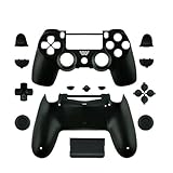 WPS Matte Controller Case Collection Full Housing Shell + Full Buttons for PS4 PlayStation Slim Pro (JDM-040) Controller (Black)
