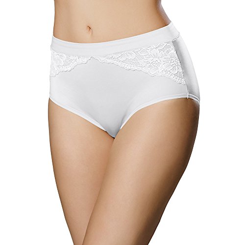 Bali Womens One Smooth U Comfort Indulgence Satin with Lace Brief Panty