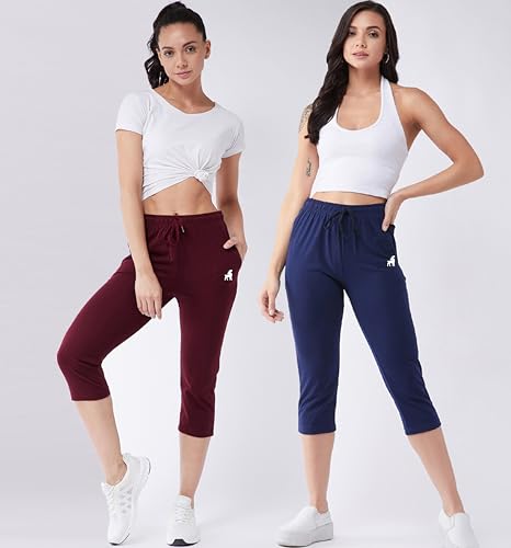 Image of Modeve Women Solid Cotton Blend Capri for summer|| Summer Wear
