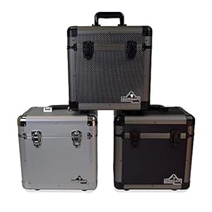 Gorilla LP60 12″ LP Vinyl Record DJ Equipment Storage Carry Case Box Holds 60 Records (3 Colours Available) (Carbon)