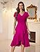 DRESSTELLS Women's Cocktail Dresses, Vintage Fall Formal Wedding Guest Modest Halloween Party Aline Hi Low Fit Flare Petite Evening Holiday Dress Fuchsia XL