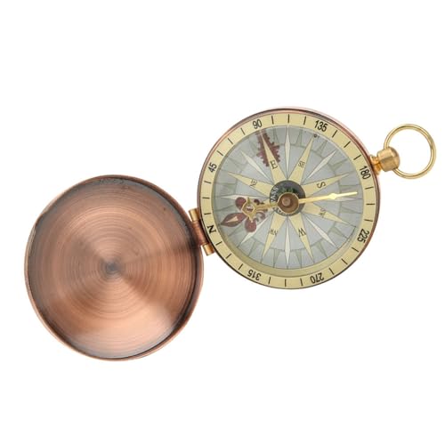 Brújula de bolsillo ZJchao para niños vintage de cobre miniatura 3