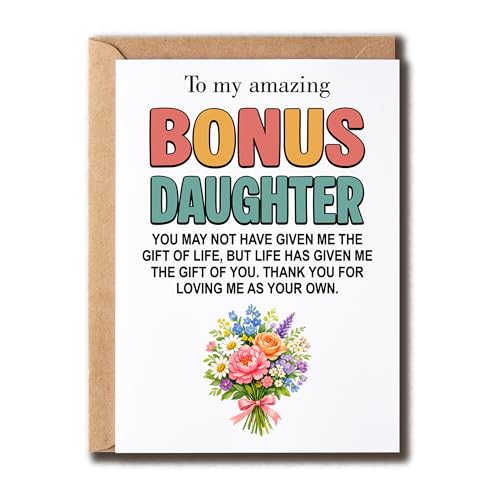 MWS9xDesigns To My Amazing Bonus Daughter - Loving Words Card - Happy Birthday - Daughter's Day Anniversary - ���ʂȈ��A - �ނւ̑��蕨 - ��