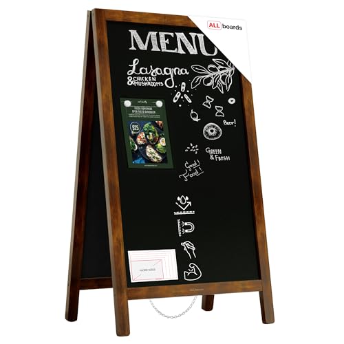 ALLboards Chevalet stop-trottoir étanche 78×44 cm cadre CLASSIC BRUN, Chevalet Publicitaire