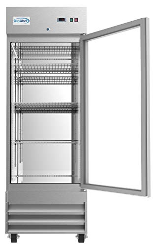 Koolmore - Rir-1D-Gd 29" Stainless Steel 1 Glass Door Commercial Reach-In Refrigerator Cooler - 23 Cu. Ft #TOP1