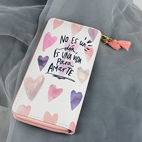 MayeBridge Cute Unicorn Purse Unicorn Zipper Wallet Long Clutch Bag PU Leather Purse For Girls Women (Pink Heart)3