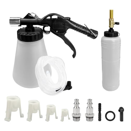 YoRise 1L Pneumatic Brake Fluid Bleeder Kit Vacuum Brake Bleeder Kit with 8PCS Master Cylinder Adapters and 0.75L Refilling Bottle One-Person Operation Automotive Fluid Extractor (White)