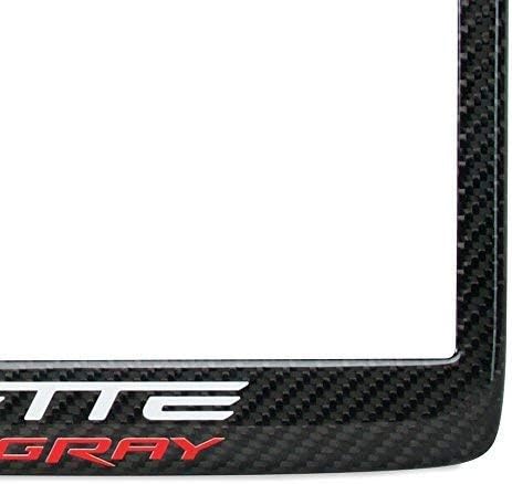 Miniatura 2 de C7 Corvette - Marco de matrícula de fibra de carbono con escritura de rayas para Corvettes 2014-2019