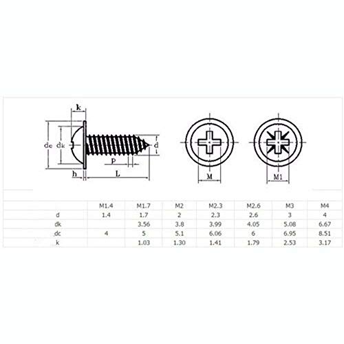 50 tornillos autorroscantes M3x10mm acero inoxidable miniatura 2