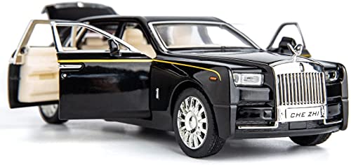 BDTCTK 1/32 Rolls-Royce Phantom Model Car,Zinc Alloy Pull Back Toy car with Sound and Light for Kids Boy Girl Gift (Black)