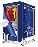 KASYDoFF Heated Clothes Airer, 1600W-1.7 Meter Electric Clothes Dryer (Anion) with 12 Hangers, 3-Tier Foldable Rack, Electric Heated Clothes Airer with 360 Mins Timer for Indoor, Apartment,RV