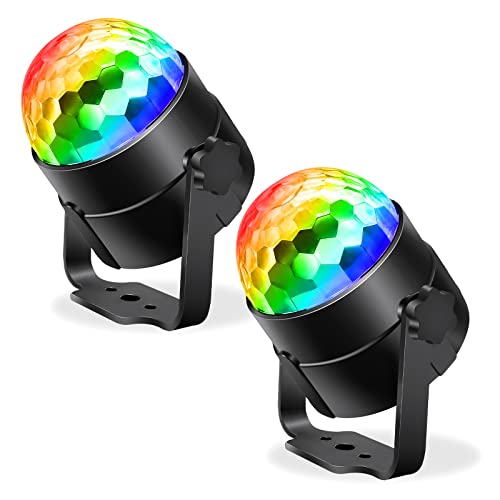 Neonlg Sound Activated Disco Ball Light For Parties, Plug In Disco Light With Remote Control, 2Pcs Colorful Led Strobe Lights For Parties Room Karaoke Apartment Club Workout Kids Bedroom Decorations #TOP13